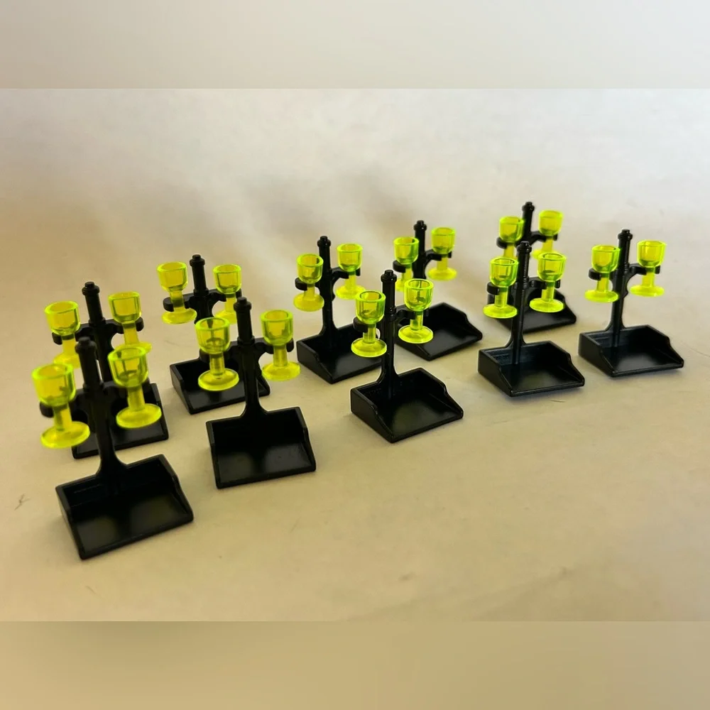 Lot Of Playmobil Green Goblets Glasses Medieval On‎ Stands